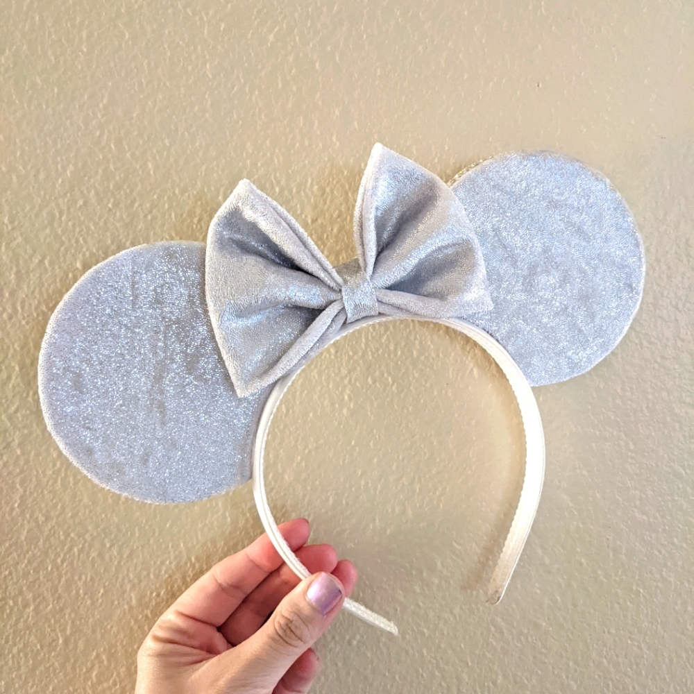 Silver Velvet Sparkle Minnie Ears - Shop House of Mouse